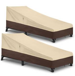 lot 78H image: 2 Outdoor Lounge Chaise Chair Covers, TanBrown, 68.7 x 30 x 30 in - Brand New