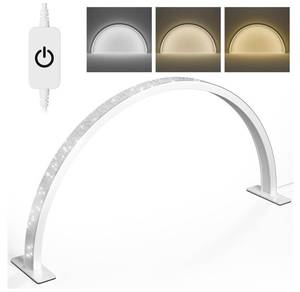 lot 354 image: Half Moon LED Nail Desk Lamp, 22 in, Adjustable Color, Crystal Silver - Brand New A