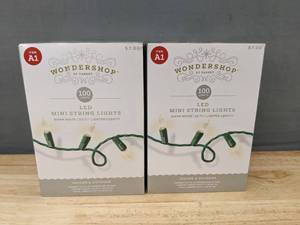 lot 373 image: 4 Boxes of Wondershop LED Mini String Lights, 100 Lights Each - Brand New