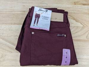 lot 380 image: Seven7 Tummy Less Skinny Jean Burgundy Size 6 - Brand New