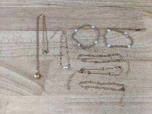 lot 384 image: 6 Bracelets and Basketball Necklace - Brand New