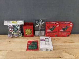 lot 501 image: Holiday Decorations Ornaments, Lights, Garland & More - Brand New