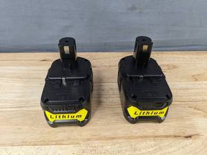 lot 85H image: 2 18V Generic Replacement Batteries for Ryobi Tools, P103 Model - New A