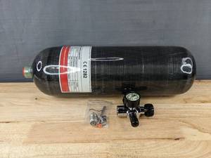 lot 67L image: Tuxing 4500 PSI Carbon Fiber 6.8L Air Tank with Gauge & Parts A