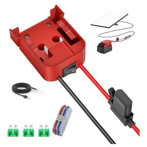 lot 46E image: Starlink Mini Battery Adapter for Milwaukee Battery 3.3FT1M 18AWG Starlink Mini DC Power Cable, Portable with Bag, Tripod Stand, 3 Fuses & Wire Terminals - Brand New A