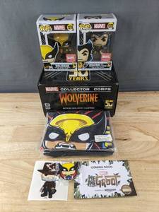 lot 32H image: Funko Pop Marvel Collector Corps Wolverine 50th Years Exclusive 5 Piece Box Set - Brand New A