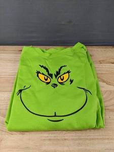 lot 84H image: Grinch Mens Long Sleeve Green Top - Size XXL - Brand New