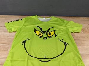 lot 163A image: Grinch Short Sleeve Shirt Green Size Youth Large - Brand New