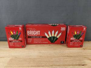 lot 557 image: Make the Season Bright Light Sets 1 Clear (300 ct), 2 Multicolor (70 ct each) - Brand New