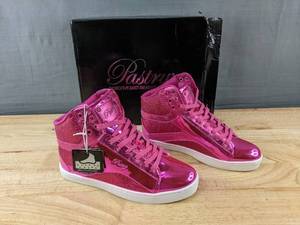 lot 90P image: Pastry Womens Pop Tart Glitter Sneakers Size 8, Fuchsia - Brand New
