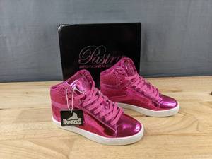 lot 5P image: Pastry Pop Tart Glitter Sneakers Fuchsia, Womens 5.5 - Brand New