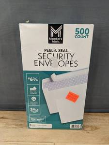 lot 127L image: Members Mark Security Envelopes, 500 Count - New