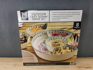 lot 53L image: Members Mark Outdoor Lazy Susan Serve Set, 8 Piece - Brand New