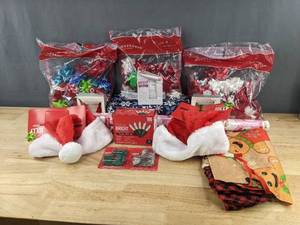 lot 86L image: Large Christmas Decor & Gift Wrap Assortment - Brand New
