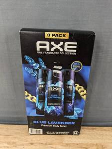 lot 40L image: Axe Blue Lavender Premium Body Spray 3-Pack - Brand New