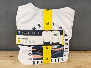 lot 607 image: Reel Life Long Sleeve UV White T-Shirt, Womens Medium - Brand New