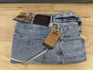 lot 79L image: Axel Mens Blue Jeans Slim Boot 36x30 - Brand New