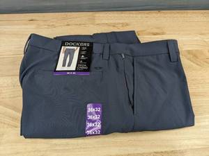 lot 124L image: Dockers Tech Chino Slim Fit Blue Mens Pants 36x32, $66 Retail - Brand New