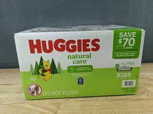 lot 77L image: Huggies Natural Care Baby Wipes, 1088 count, Sensitive & Fragrance Free - Brand New