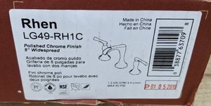 lot 113L image: Pfister Rhen LG49-RH1C Polished Chrome 8in Widespread Bathroom Faucet - New A