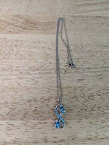 lot 402 image: Brand New Silvertone Turtle Necklace with Blue Stones P