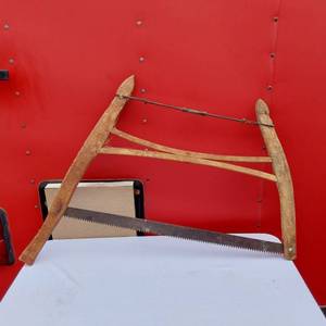 Vintage Wooden Frame Hand Saw