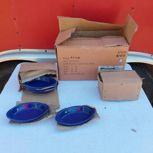 lot 62 image: Rarebit Cobalt Blue Glaze Plates Item # RL40-012, Box of 3 Dozen Plates - Uncounted