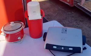 lot 95 image: Proctor Silex 1.5 Quart Slow Cooker, Rival Ice Cream Maker, George Foreman Lean Mean Fat Grilling Machine
