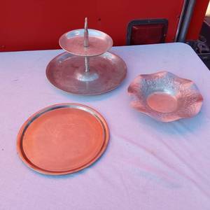 lot 99 image: 2 Tiered Cake Stand and Serving Dishes