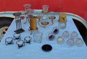 lot 102 image: Candles and Candle Holders