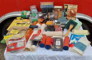 lot 150 image: Sandpaper, Paint Rollers, Steel Wool and Other Painting Supplies