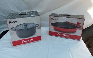 lot 296 image: New Parini 3qt Casserole and Oval Baker