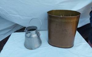 lot 300 image: Older Garbage Bin and Wear-Ever Aluminum Pot