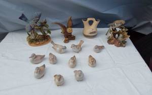 lot 347 image: Lot of Bird Figurines from Various Brands including Andrea, Homco, OMC, and UCGC