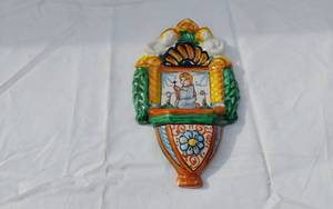 lot 381 image: Leona Lavorato Hand-Painted Ceramic Wall Decor