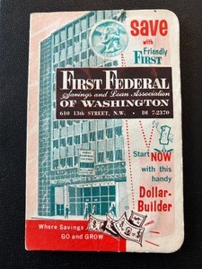 Vintage Savings Book with Silver Washington Quarters