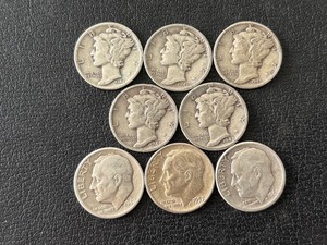 lot 11 image: Mercury and Roosevelt Silver Dimes