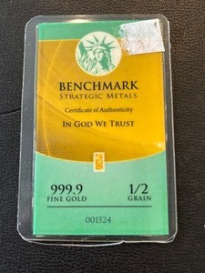 lot 17 image: 12 Grain .999 Fine Gold Bar