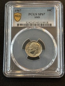 lot 26 image: 1967 Roosevelt Dime PCGS SP67 SMS