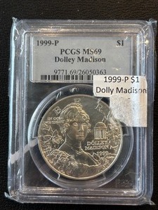 lot 30 image: 1999-P Dolley Madison PCGS MS69