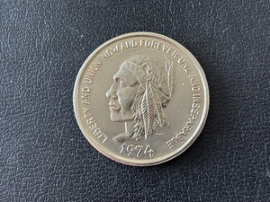 lot 50 image: 1974 North Dakota Bicentennial Souvenir Dollar