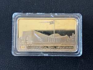 lot 68 image: USS Arizona Memorial Gold Plated Bar