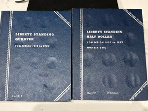 lot 145 image: Standing Liberty Quarter and Walking Liberty Half Dollars and Books