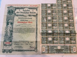 lot 91 image: German War Bond From WWI