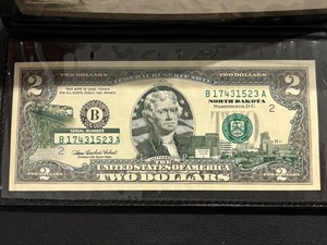 lot 109 image: North Dakota $2 Dollar Federal Reserve Note