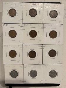 lot 124 image: Lincoln Wheat Cents