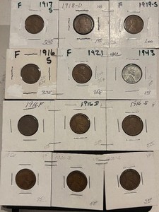 lot 125 image: Lincoln Wheat Cents