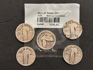 lot 134 image: Standing Liberty Quarters
