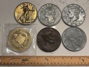 lot 140 image: Jumbo Replica Coins