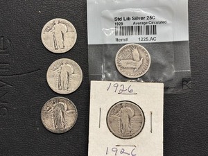 lot 154 image: Standing Liberty Quarters